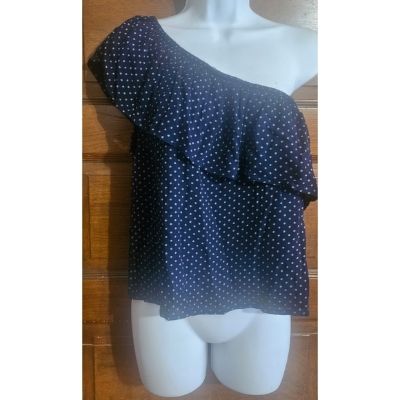 American Eagle Outfitters One Shoulder Ruffle Top - Picture 2 of 9